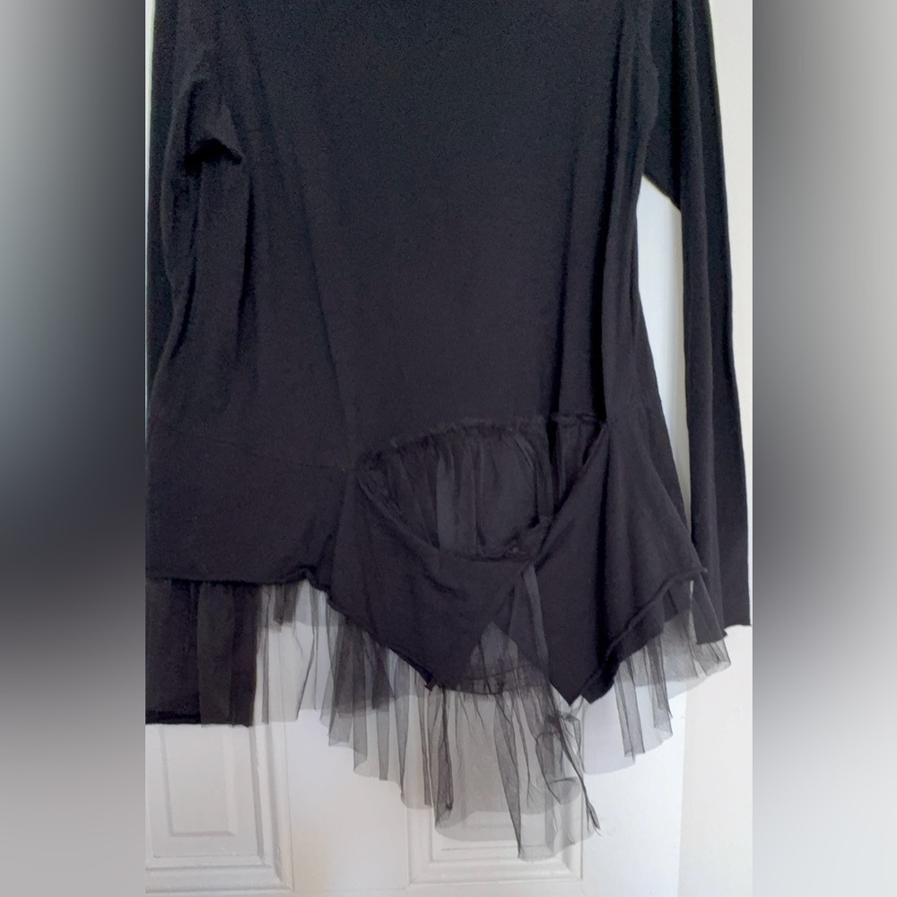 Rundholz black label NWT tulle trimmed black shirt - Picture 7 of 8